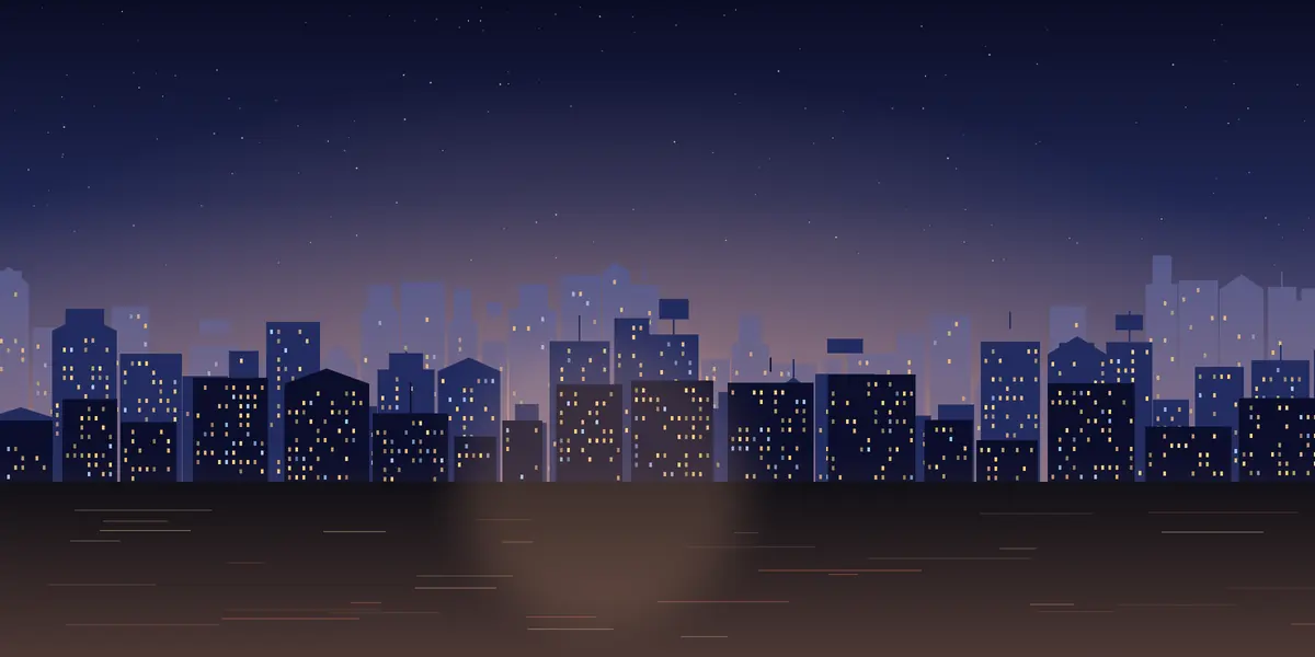 Illustrated European skyline