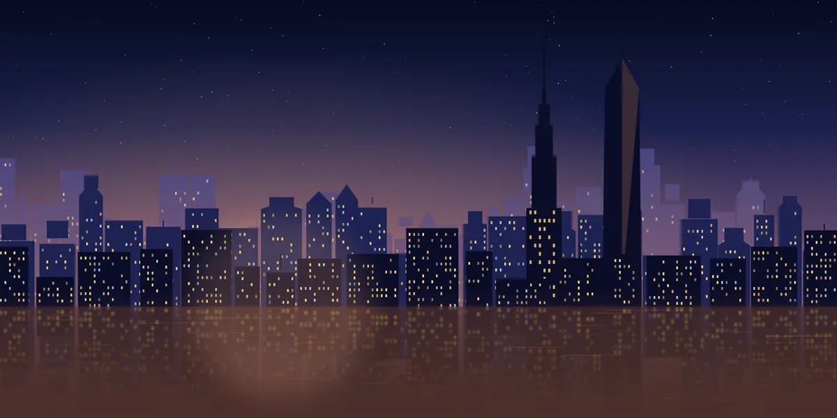Illustrated New York skyline